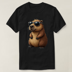 Camiseta Funny Capybara Vestindo óculos escuros