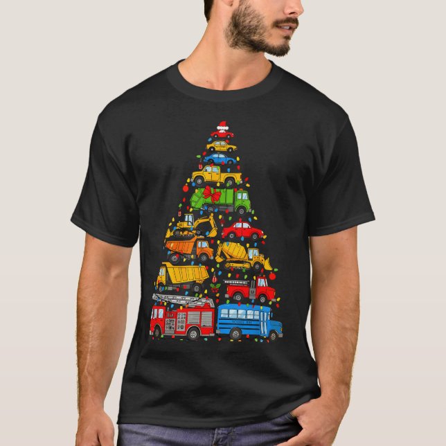 Camiseta Funny Car Christmas Tree Xmas Light Boys Kids Todd (Frente)