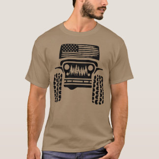 Camiseta Funny Car Cool USA Flag Cute American offroad funn