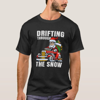 Camiseta Funny Car Driving Santa As Drifting Through The Sn