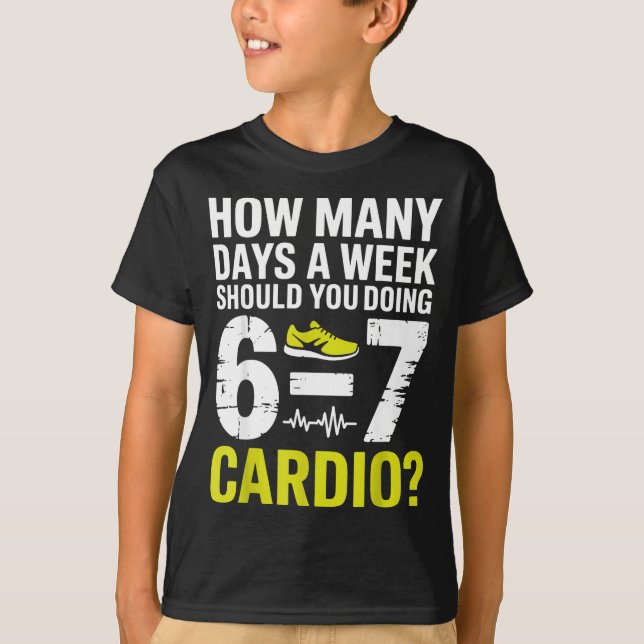 Camiseta Funny Cardio Motivation Fitness Humor Running Work (Frente)