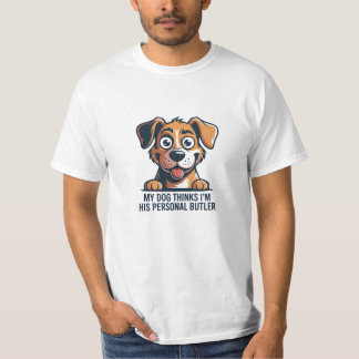 Camiseta Funny Cartoon Dog Butler Quote