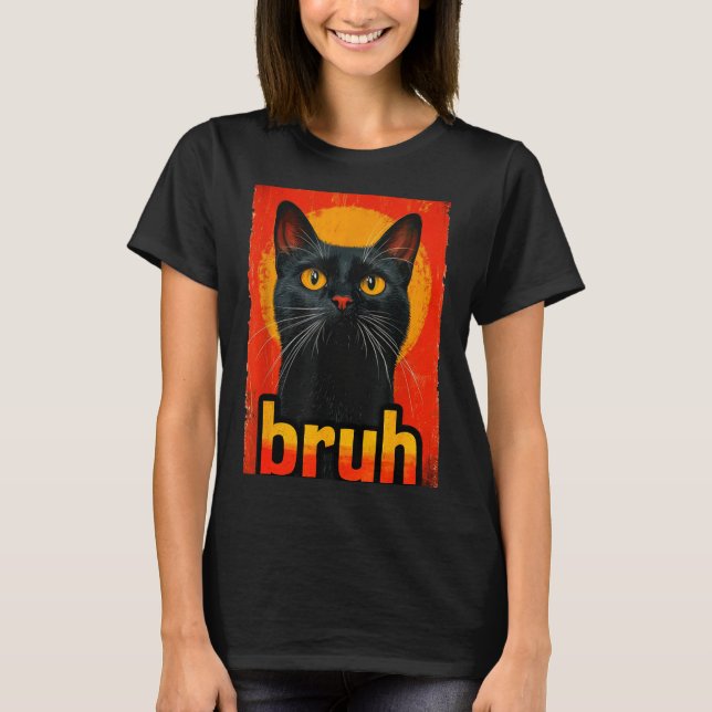 Camiseta Funny Cat Bruh For Teens Boys Girls Men Women Meme (Frente)