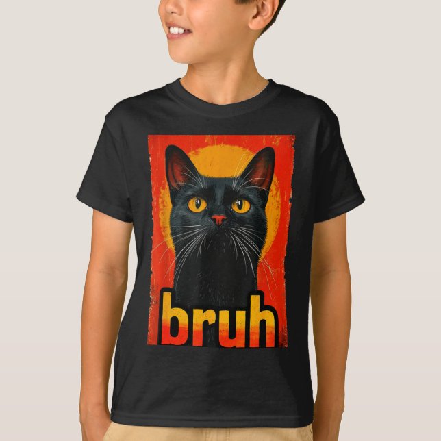Camiseta Funny Cat Bruh For Teens Boys Girls Men Women Meme (Frente)