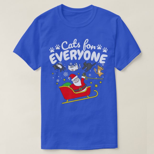 Camiseta Funny Cat Christmas Cats for Everyone  (Frente do Design)
