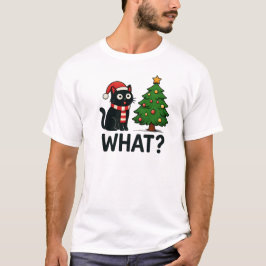 Camiseta Funny Cat Christmas Shirt - "What Christmas Tree?"