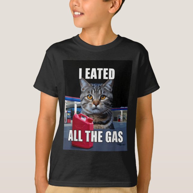 Camiseta Funny Cat Meme I Eated Wanted All The Gas Funny Me (Frente)