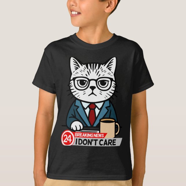 Camiseta Funny Cat Meme Sarcastic Humor I Dont Care Cat  (Frente)