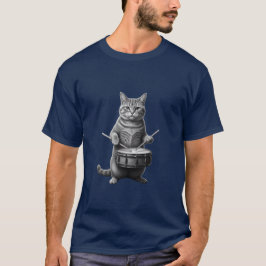 Camiseta Funny cat Music lover gift_Cute cat Rock Band 