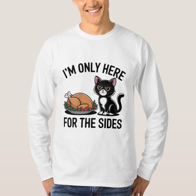 Camiseta Funny Cat Thanksgiving Sides Shirt (Frente)