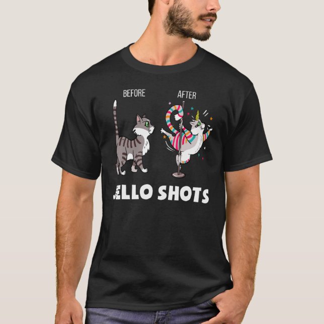 Camiseta Funny Cat Unicorn Antes De Jello Tocar (Frente)