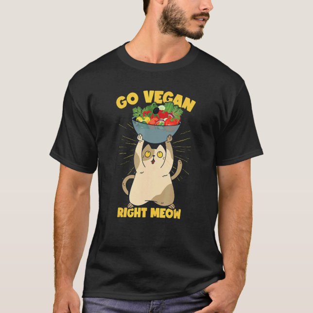 Camiseta Funny Cat Veganism Plant Based Vegan (Frente)