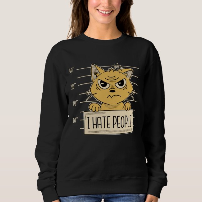 Camiseta Funny, Cats I Hate People, Cat Lovers (Frente)