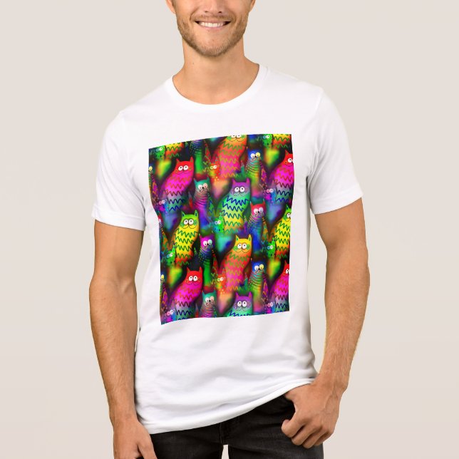 Camiseta Funny Cats Pattern-54578 (Frente)