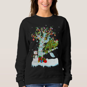 Camiseta Funny Chameleon Xmas Tree Lighting Papai noel Cham