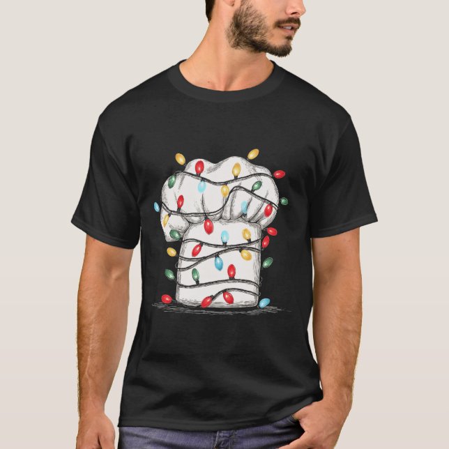 Camiseta Funny Chef Christmas Graphics Lights Lover Cook Co (Frente)