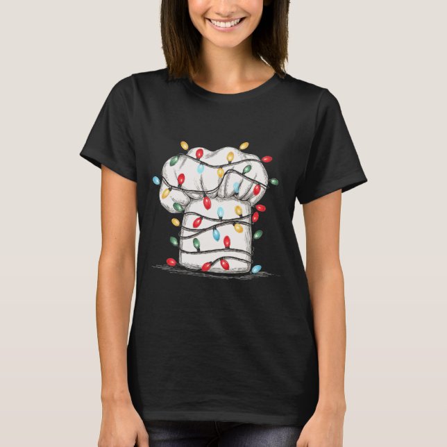 Camiseta Funny Chef Christmas Graphics Lights Lover Cook Co (Frente)