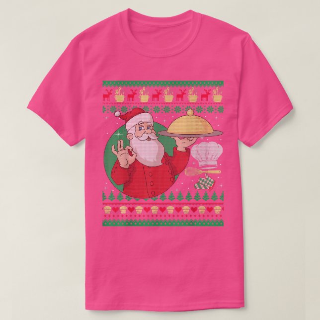 Camiseta Funny Chef Cooking Ugly Christmas Sweaters  (Frente do Design)