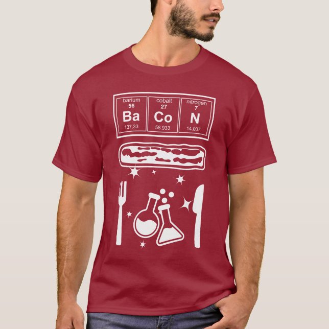 Camiseta Funny Chemistry Bacon Lover Science (Frente)