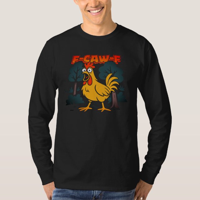 Camiseta Funny Chicken – Arte em Estilo de Cómic F (Frente)