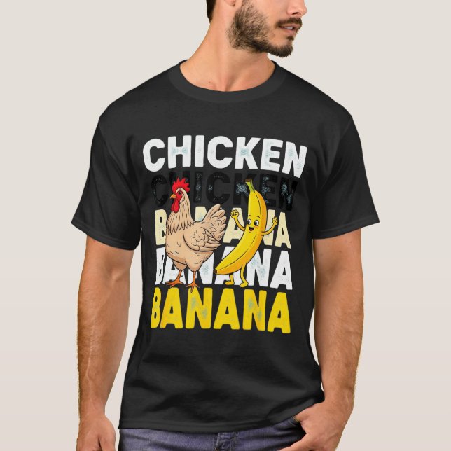 Camiseta Funny Chicken Banana Dance Meme For Kids &amp; Adu (Frente)