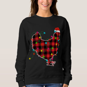 Camiseta Funny Chicken Christmas Tree Red Plaid Xmas Animal
