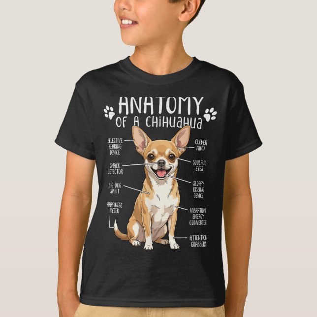 Camiseta Funny Chihuahua Anatomy Of A Chihuahua Dog Owner P (Frente)
