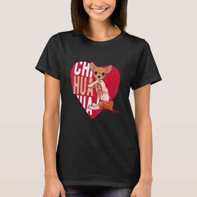 Camiseta Funny Chihuahua Dog Mom tee I Love Mom tee Funny G (Frente)