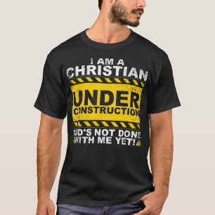 Camiseta Funny Christian Sob Construção Presente Católico M