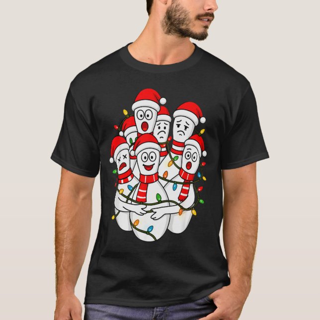 Camiseta Funny Christmas Bowling Santa Bowling Ns Team Men  (Frente)