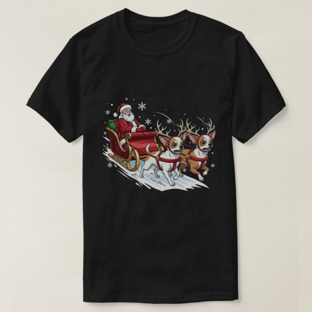 Camiseta Funny Christmas Chihuahua Dogs Lover Xmas (Frente do Design)