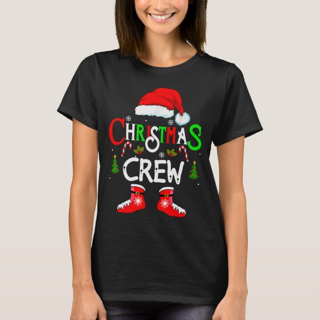 Camiseta Funny Christmas Crew Xmas Squad Santa Family Pajam (Frente)