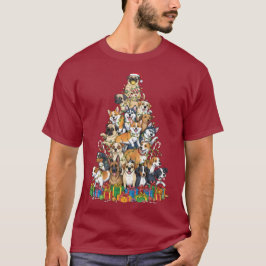 Camiseta Funny Christmas Dog Tree Design