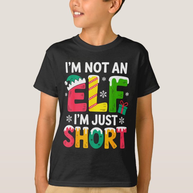 Camiseta Funny Christmas Family Pajamas I'm Not An Elf I'm  (Frente)