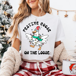 Camiseta Funny Christmas Festive Goose on the Loose