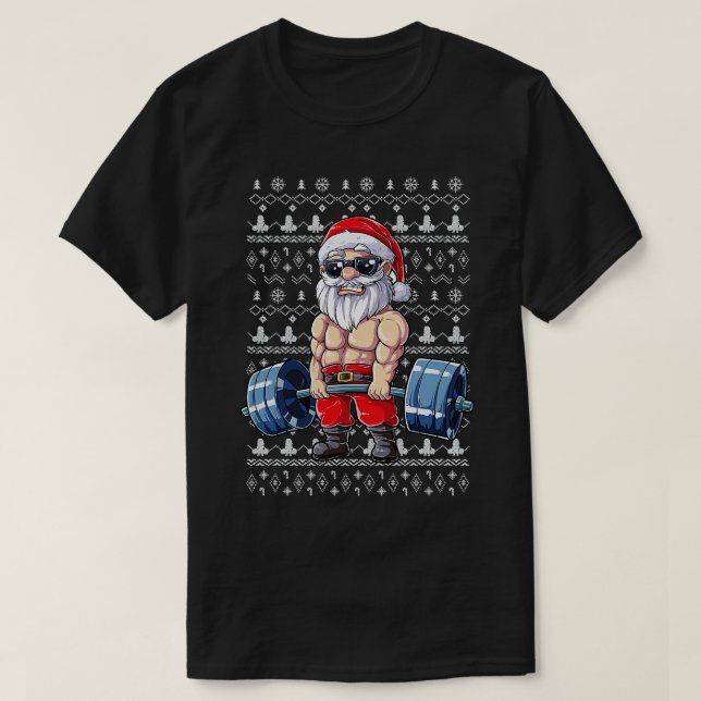 Camiseta Funny Christmas Funny Merry Liftmas Gym Xmas (Frente do Design)