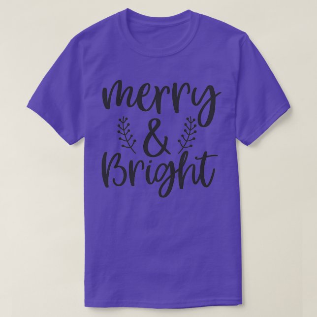 Camiseta Funny Christmas Gift Merry And Bright  (2) (Frente do Design)
