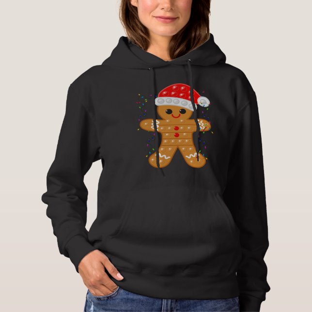 Camiseta Funny Christmas Gingerbread Cookie Santa Cap Pop I (Frente)