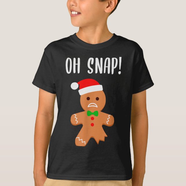 Camiseta Funny Christmas Gingerbread Man Oh Snap Outfit Paj (Frente)