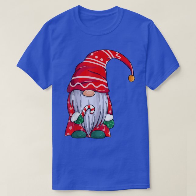 Camiseta Funny Christmas Gnome Holding Candy Cane  (Frente do Design)