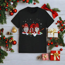 Camiseta Funny Christmas Gnomes Baseball 