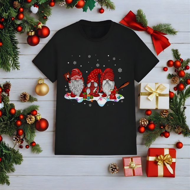 Camiseta Funny Christmas Gnomes Baseball  (Criador carregado)