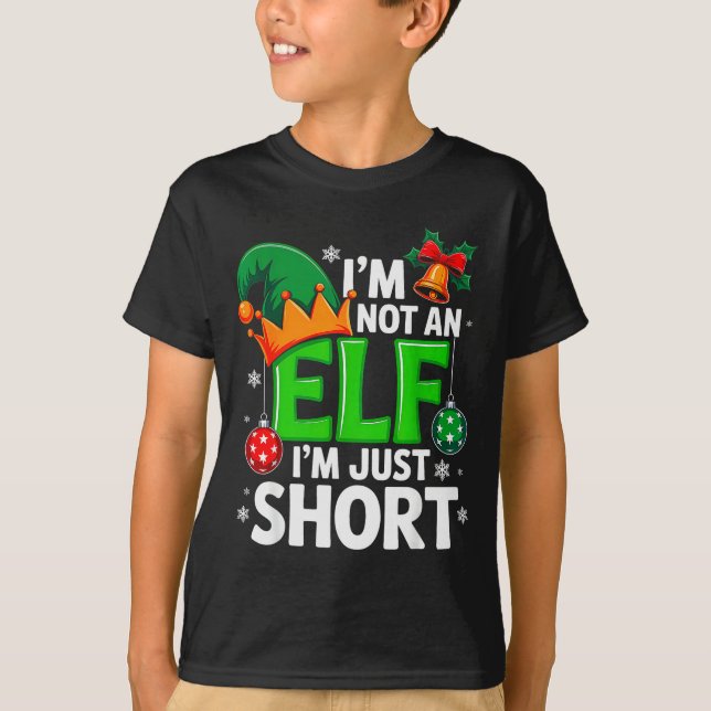 Camiseta Funny Christmas Im Not An Elf Just Short Xmas Men  (Frente)