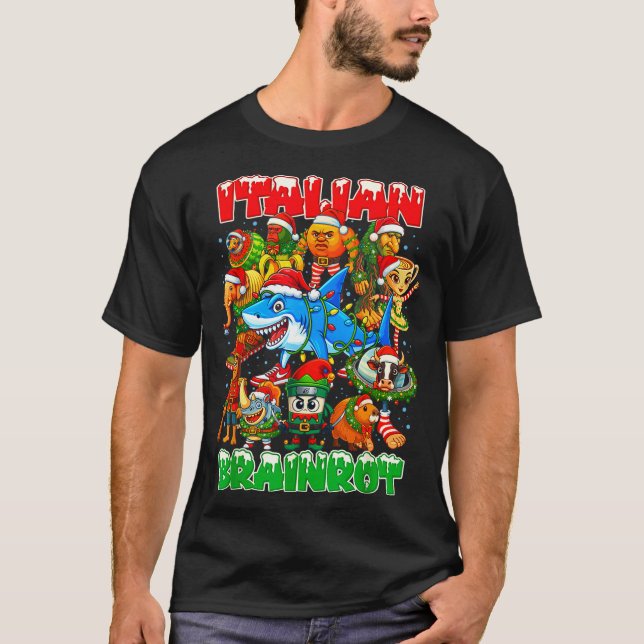 Camiseta Funny Christmas Italian Brain Rot Italian Brainrot (Frente)