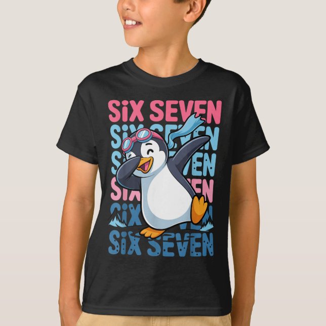 Camiseta Funny Christmas Penguin Dabbing Xmas Dab Six Seven (Frente)