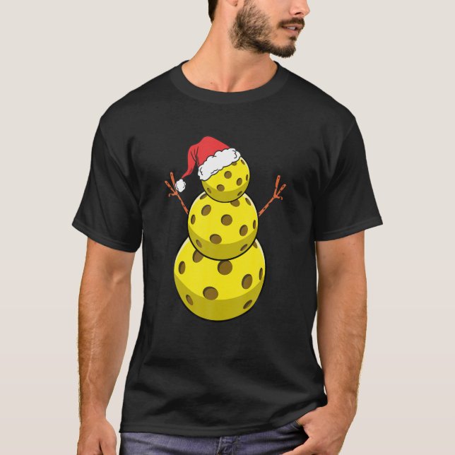 Camiseta Funny Christmas Pickleball Snowman Pickleball Play (Frente)