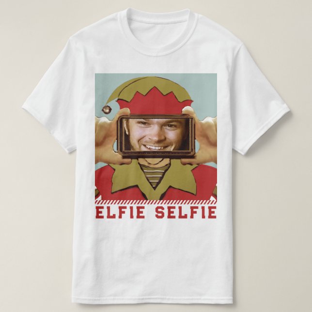 Camiseta Funny Christmas Selfie (Frente do Design)