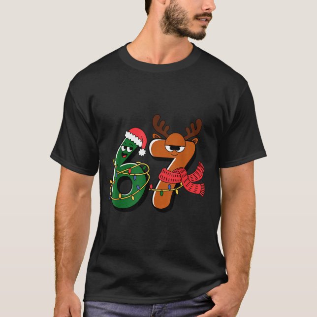 Camiseta Funny Christmas Six Seven 67 Meme 6 7, Holiday Paj (Frente)