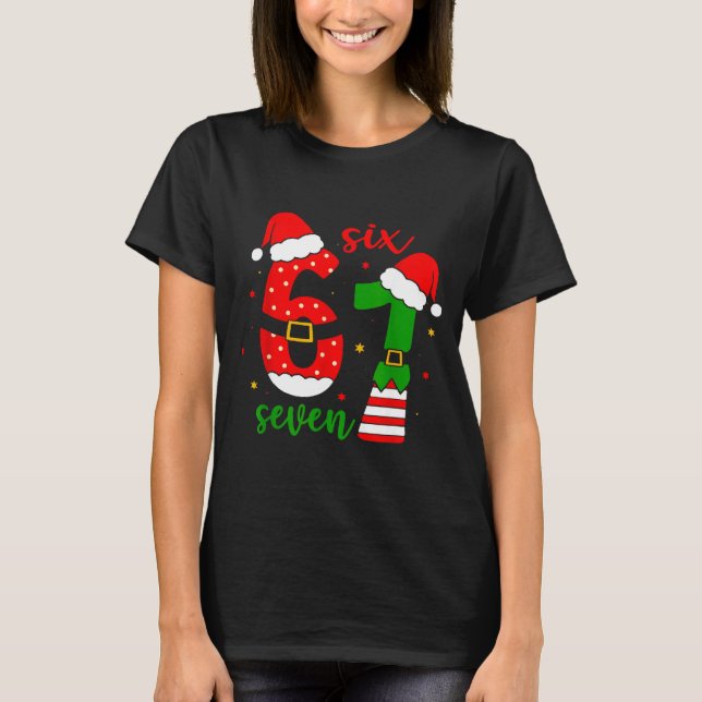 Camiseta Funny Christmas Six Seven 6 7 Meme Gen Alpha Slang (Frente)