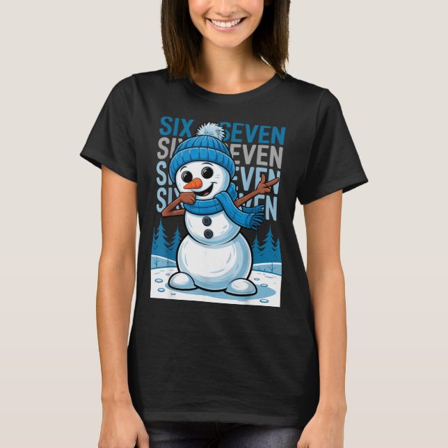 Camiseta Funny Christmas Snowman Dabbing Xmas Dab Six Seven (Frente)